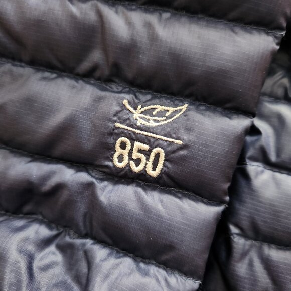 LL Bean Ultralight 850 Down Sweater Quilted Puffer Jacket Blue Womens Small Coat - Picture 8 of 8